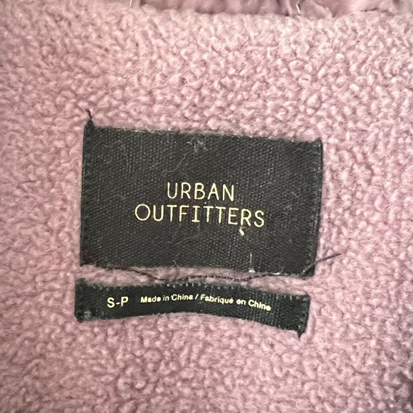 Urban Outfitters Jessica Mixed Media Cropped Fleece Jacket Purple Size Small - Picture 6 of 8